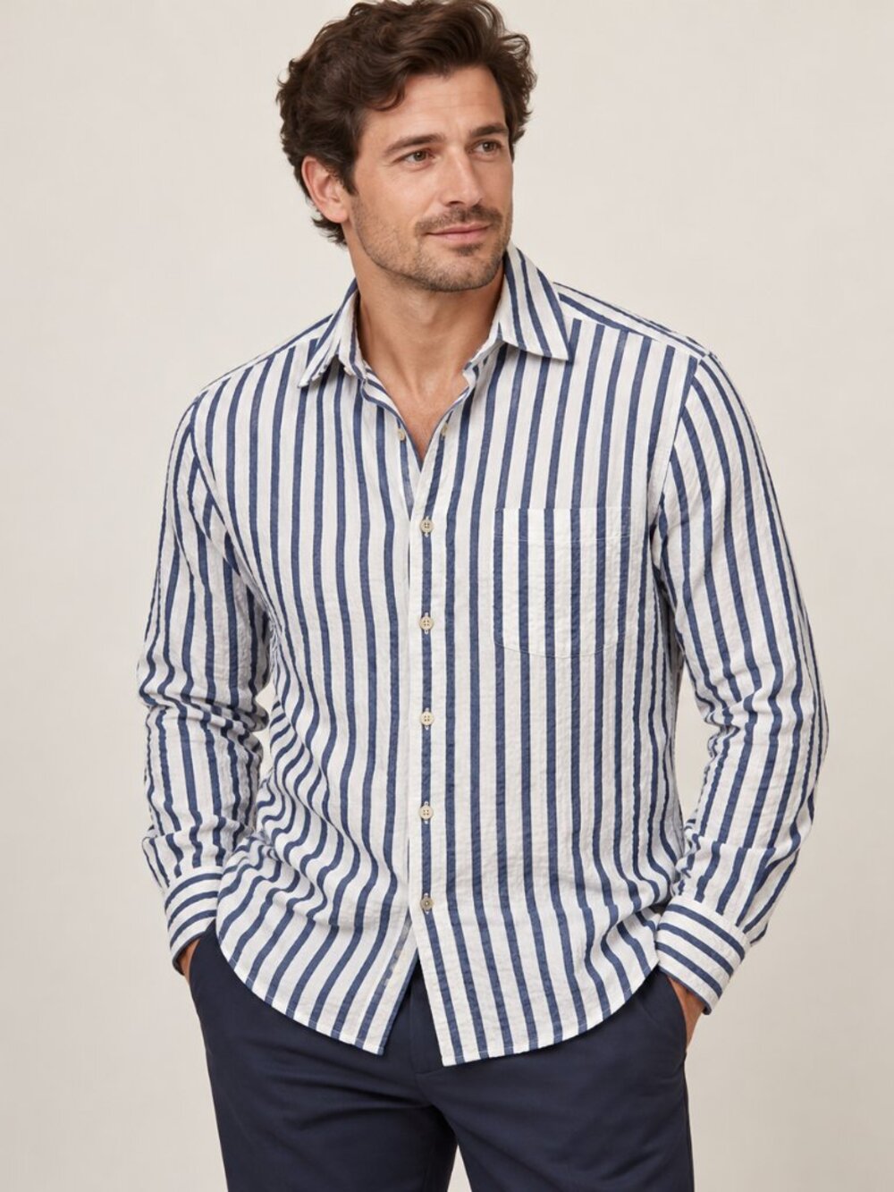 Alessandro Gherardi The Seed Blue Striped Shirt 41 16 NWT